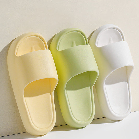 Solid Thick-soled Home Slippers Summer Non-slip Floor Bathroom For Women Men's House Shoes