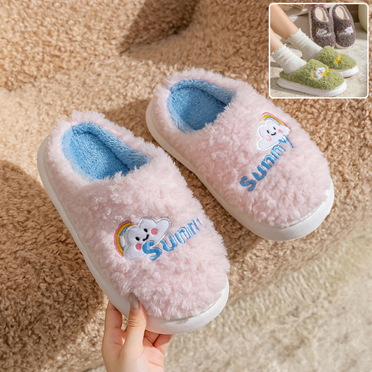Cute Cartoon Cloud Slippers Thick Soles Home Slippers Soft Slide On Shoes Women Men Couples