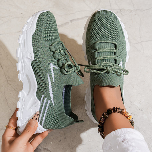 Women's Casual Stylish And Lightweight Soft Bottom Sports Sneakers Chunky Sole Shoes