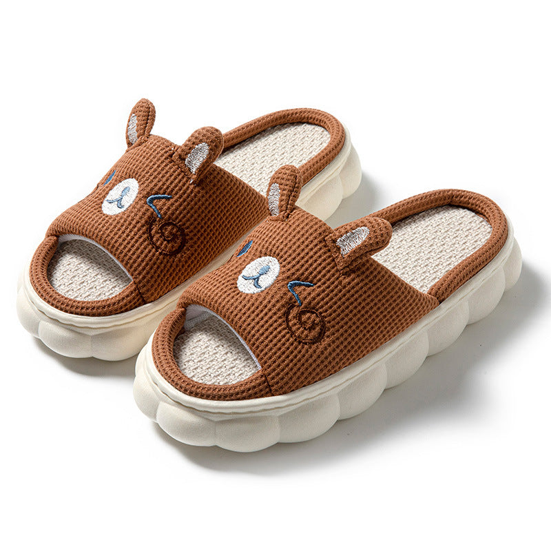 Cutest Rabbit or Bear Style Open Toe Slide On Flat Slippers