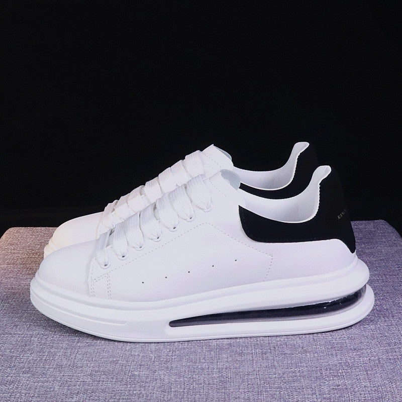 White Various Colors Bubble Sole Trendy Low Top Sneakers w/ Air Cushion See Thru Soles