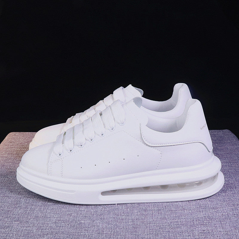 White Various Colors Bubble Sole Trendy Low Top Sneakers w/ Air Cushion See Thru Soles
