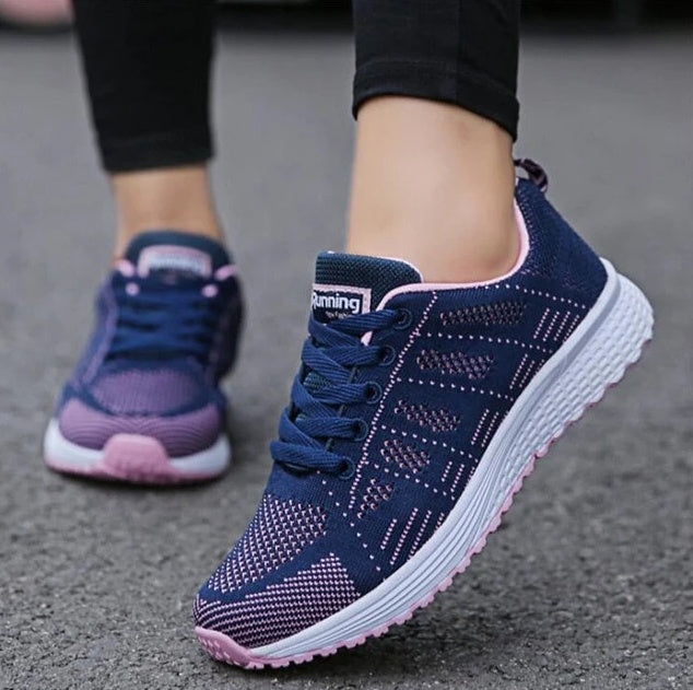 Women Lace Up Sports Sneakers Light-Weight Comfy Shoes