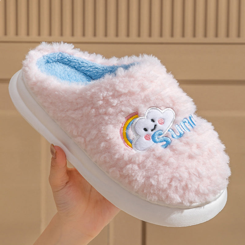 Cute Cartoon Cloud Slippers Thick Soles Home Slippers Soft Slide On Shoes Women Men Couples