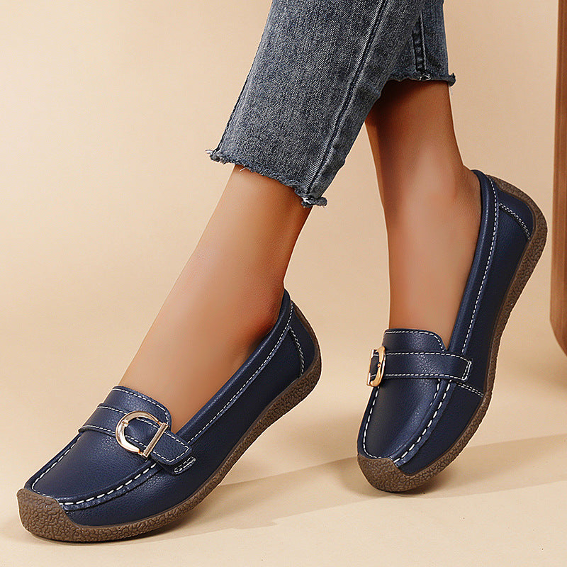 Loafers Buckle Casual Women's Soft Bottom Comfortable Flat Shoes