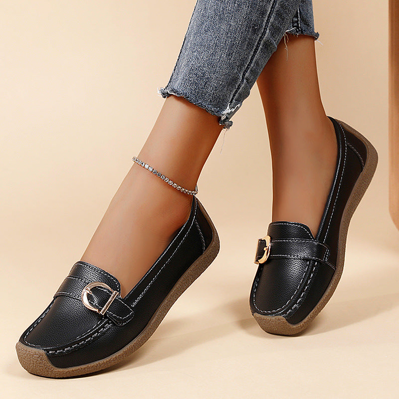 Loafers Buckle Casual Women's Soft Bottom Comfortable Flat Shoes