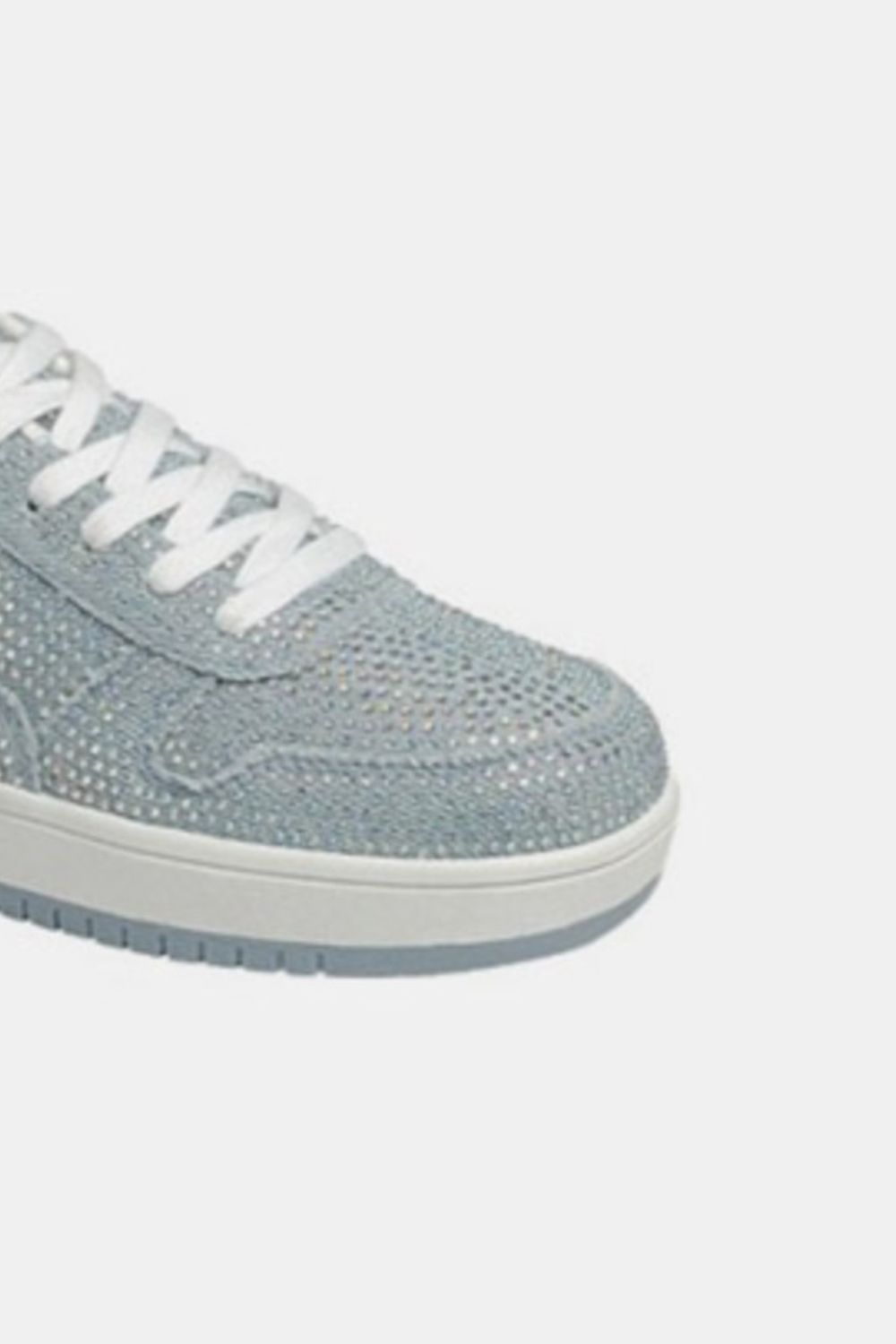 Forever Link Rhinestone Bedazzled Platform Flat Blue Denim Jean Sneakers