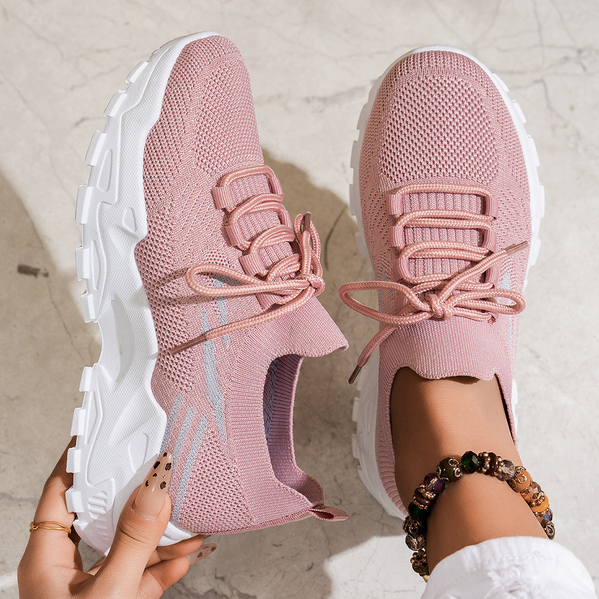 Women's Casual Stylish And Lightweight Soft Bottom Sports Sneakers Chunky Sole Shoes