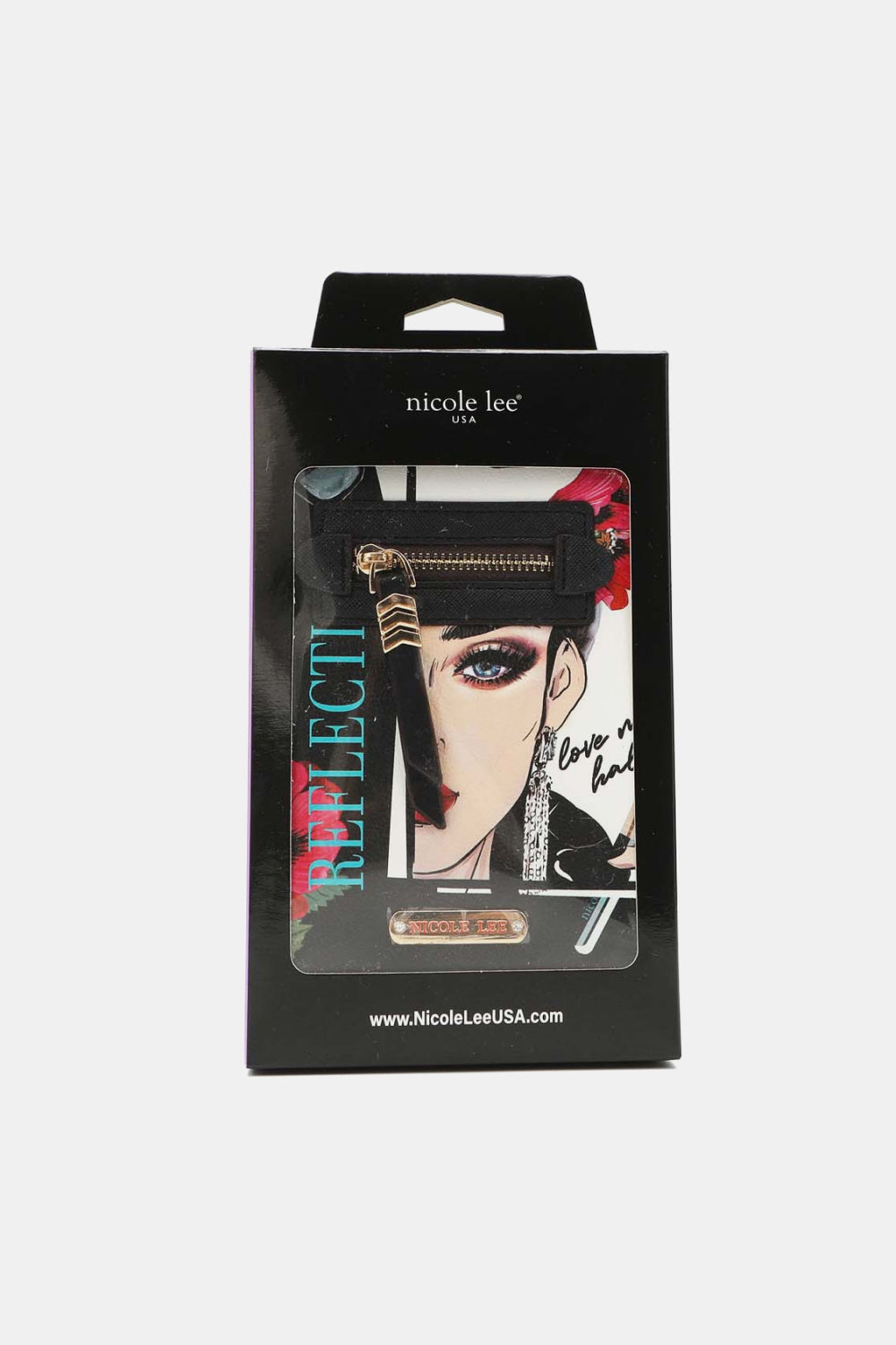 Nicole Lee USA Phone Case Wallet Vegan Leather Crossbody Cell Phone Case Wallet Various Designs, Floral Valentine Black, Paris, Heaven, Tea, Love, Trave l