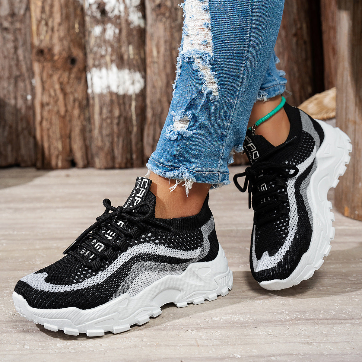 Thick Chunky Sole Stylish, Lightweight Soft Bottom Sports Women's Casual Sneakers