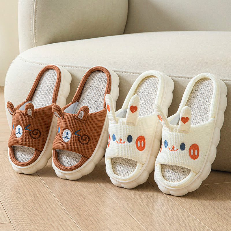 Cutest Rabbit or Bear Style Open Toe Slide On Flat Slippers
