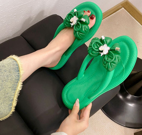 EVA Non-slip Rose Butterfly Designed Women's Outdoor Slippers Flip Flops