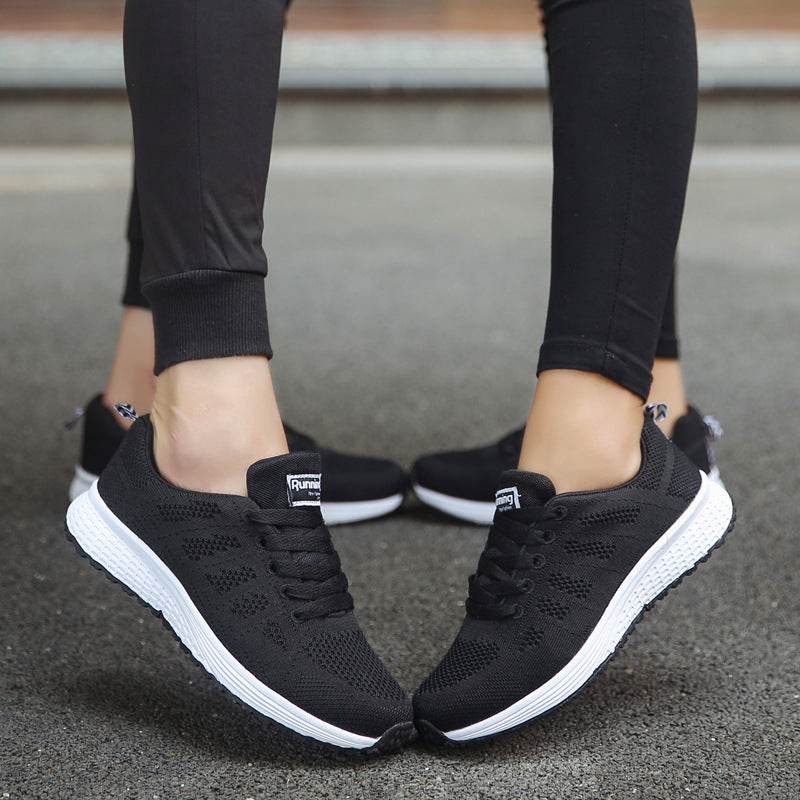 Women Lace Up Sports Sneakers Light-Weight Comfy Shoes