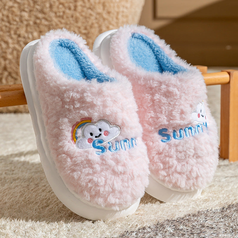 Cute Cartoon Cloud Slippers Thick Soles Home Slippers Soft Slide On Shoes Women Men Couples