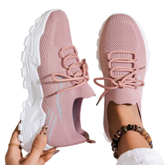 Women's Casual Stylish And Lightweight Soft Bottom Sports Sneakers Chunky Sole Shoes