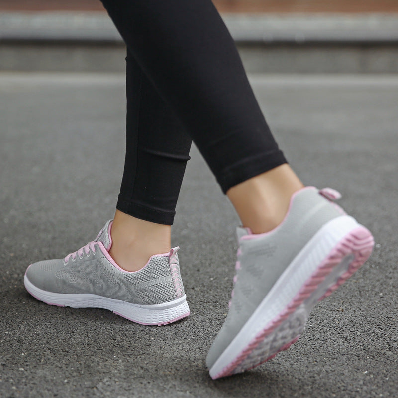 Women Lace Up Sports Sneakers Light-Weight Comfy Shoes