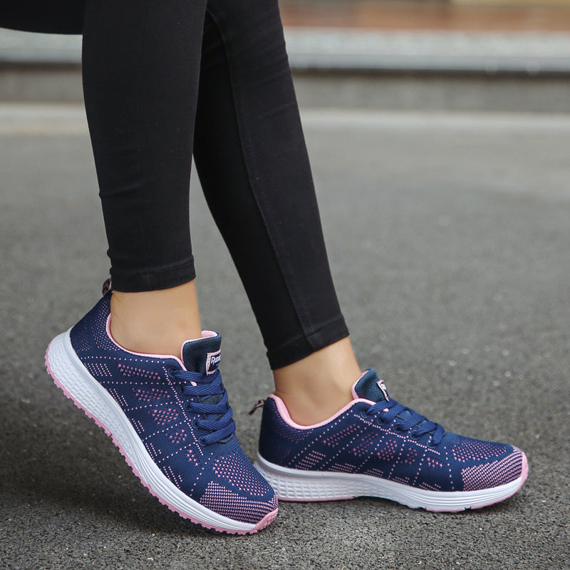 Women Lace Up Sports Sneakers Light-Weight Comfy Shoes