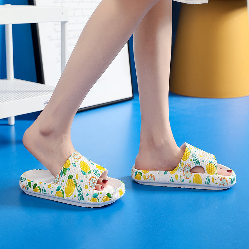 Women's Graffiti Stool Soft Sole Flat Slide On Slippers